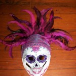 day of the dead sugar skull paper mache mask