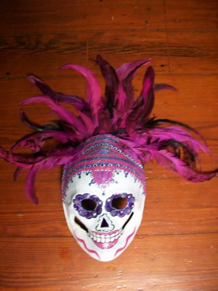 day of the dead sugar skull paper mache mask